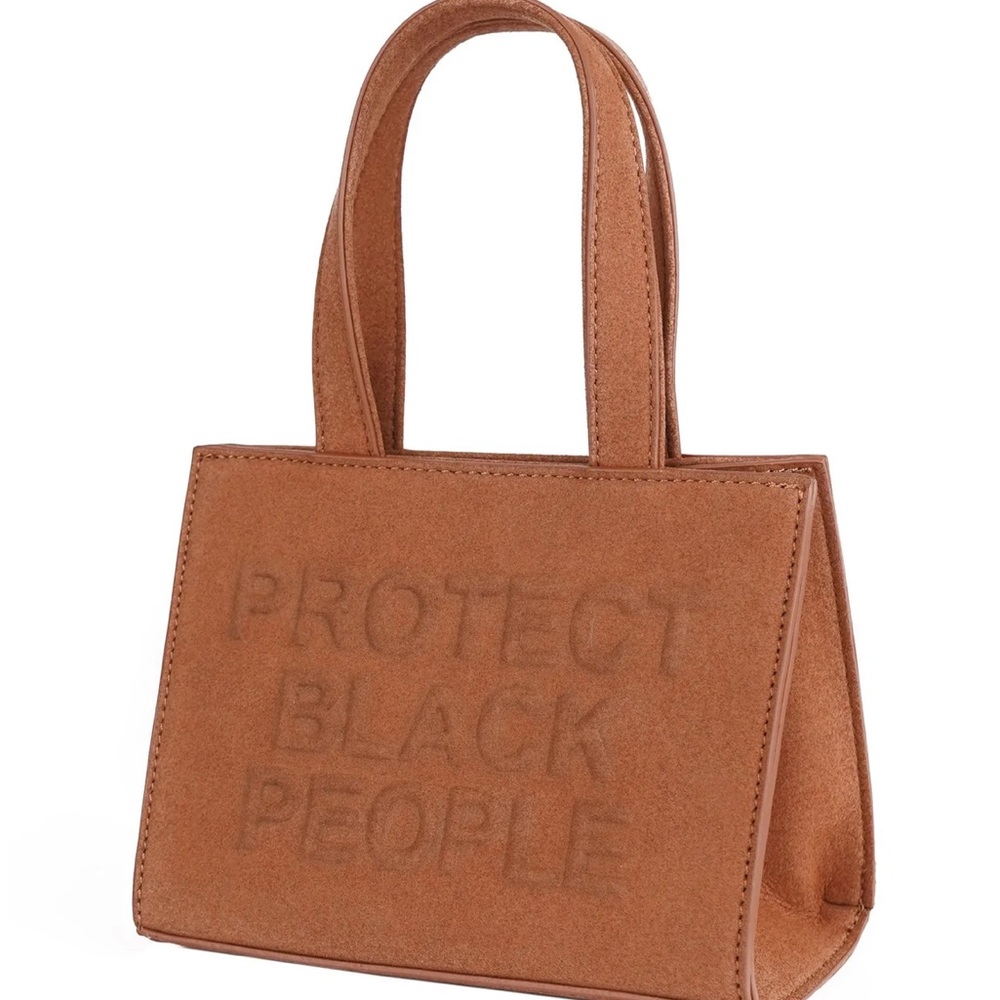 CISE Mini Tote / Top Handle Bag – Brown Faux Suede